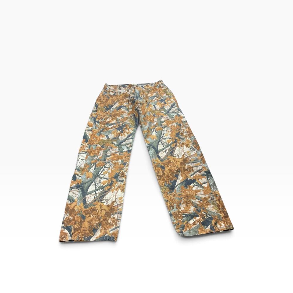 Real Work Wear Camo Pants Mens 34x34 Hunting Woodland Tree Workwear Carpenter